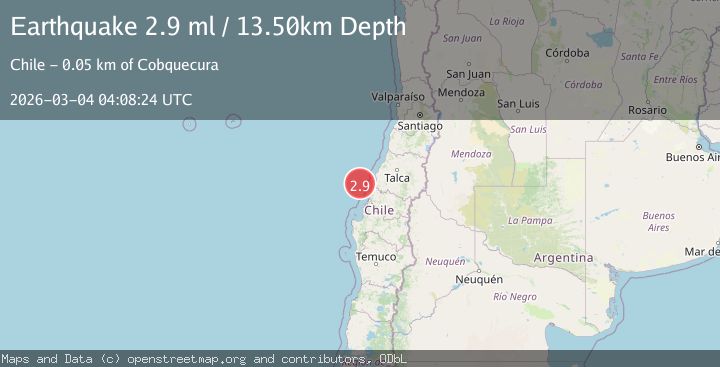 Map of offshore Maule, Chile