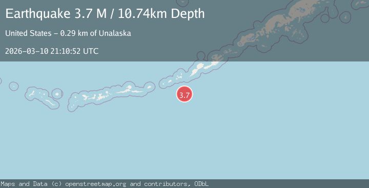 Map of Fox Islands, Aleutian Islands, Alaska