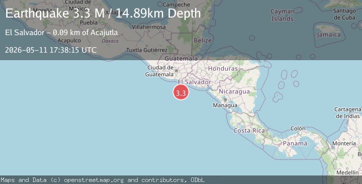 Map of offshore El Salvador