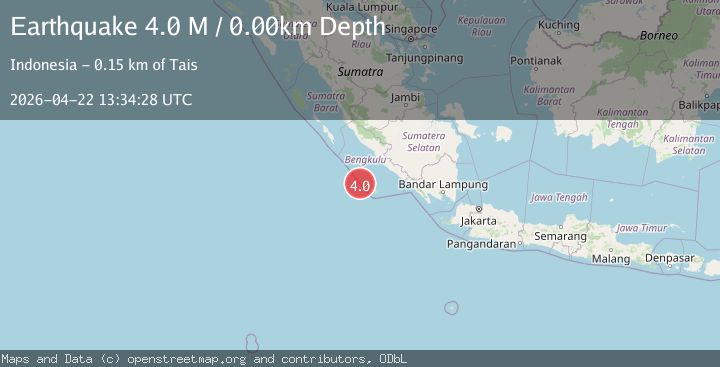Map of southwest of Sumatra, Indonesia