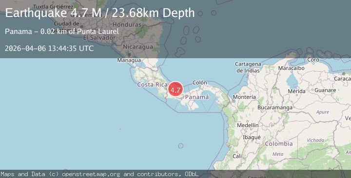 Map of Panama-Costa Rica border region