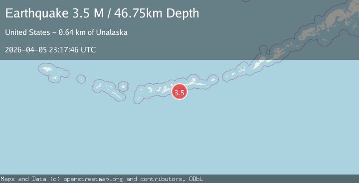 Map of Andreanof Islands, Aleutian Islands, Alaska