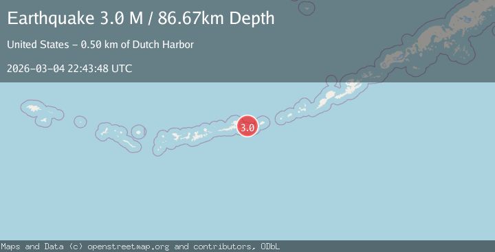 Map of Andreanof Islands, Aleutian Islands, Alaska
