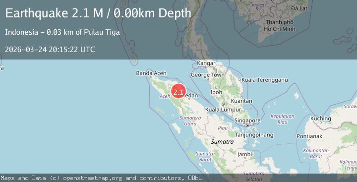 Map of northern Sumatra, Indonesia