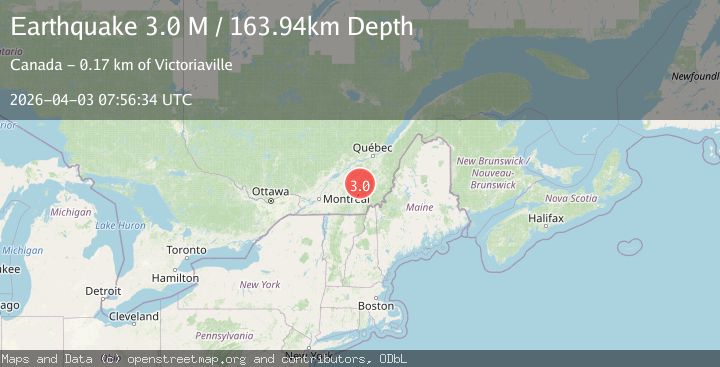 Map of southern Quebec, Canada