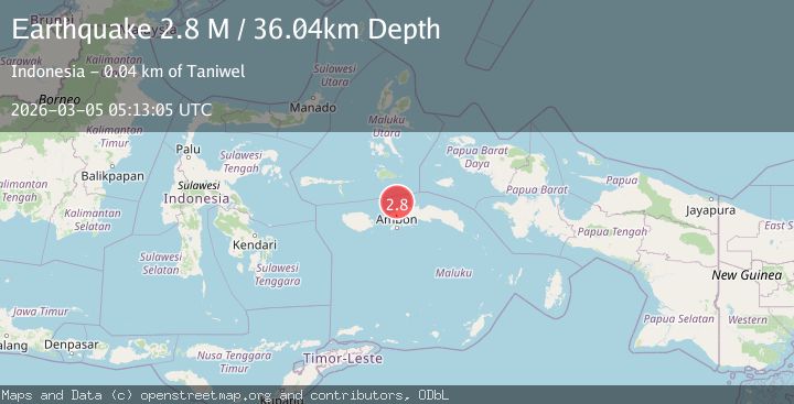 Map of Ceram Sea, Indonesia