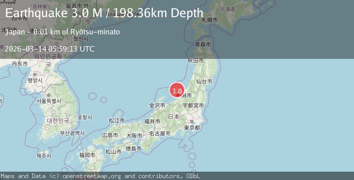 Map of near the west coast of Honshu, Japan