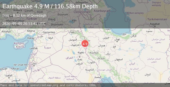 Map of Iran-Iraq border region
