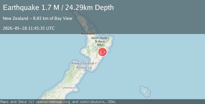 Map of off the east coast of the North Island of New Zealand