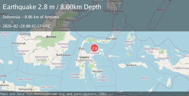 Map of Minahasa, Sulawesi, Indonesia