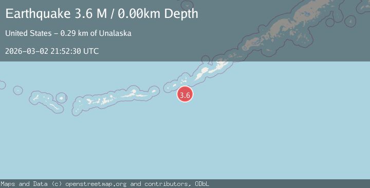 Map of Fox Islands, Aleutian Islands, Alaska