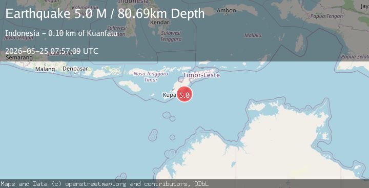 Map of Timor region, Indonesia