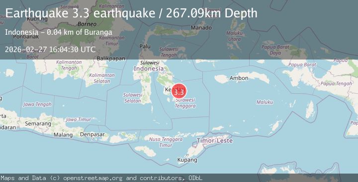 Map of Sulawesi, Indonesia