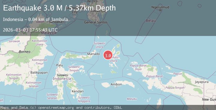 Map of Halmahera, Indonesia