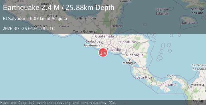 Map of offshore El Salvador