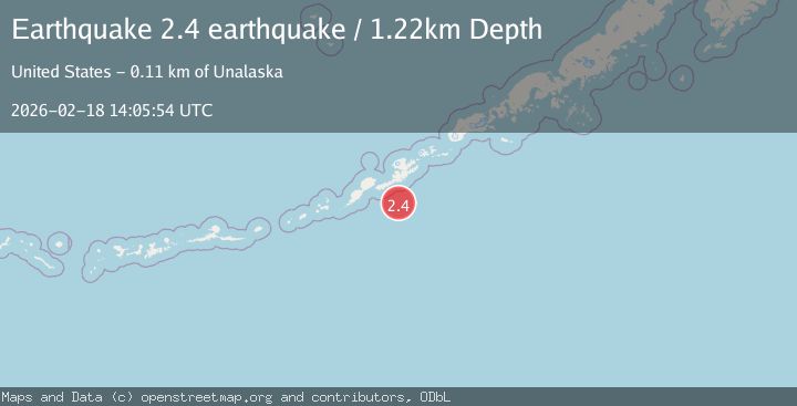 Map of Fox Islands, Aleutian Islands, Alaska