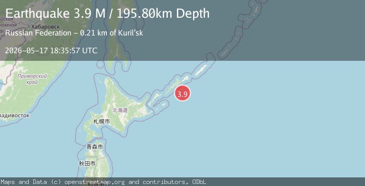 Map of Kuril Islands