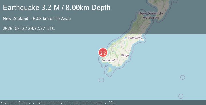Map of off the west coast of the South Island of New Zealand