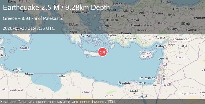 Map of Offshore Crete, Greece