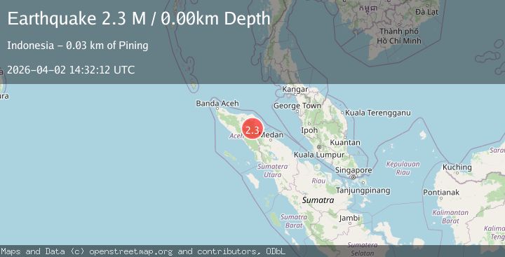 Map of northern Sumatra, Indonesia