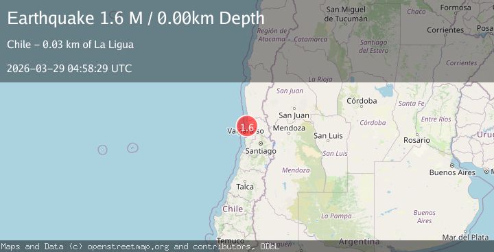 Map of offshore Valparaiso, Chile