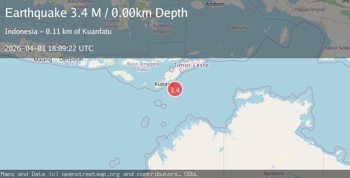 Map of Timor region, Indonesia