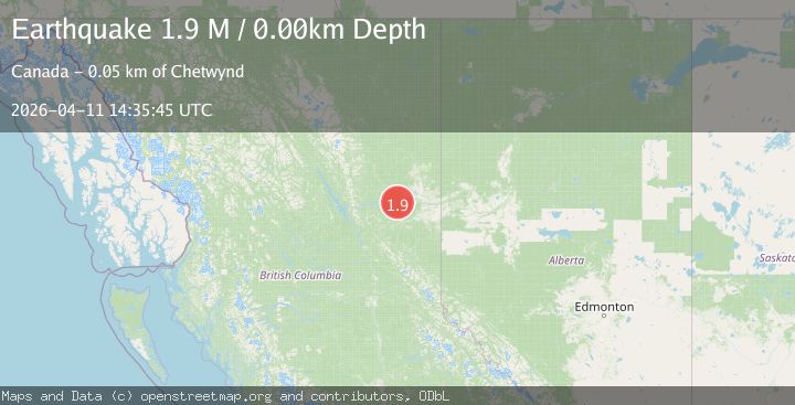 Map of British Columbia, Canada