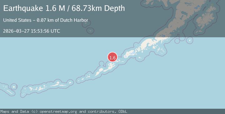 Map of Fox Islands, Aleutian Islands, Alaska