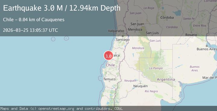 Map of offshore Maule, Chile