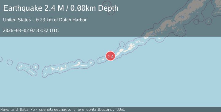 Map of Fox Islands, Aleutian Islands, Alaska