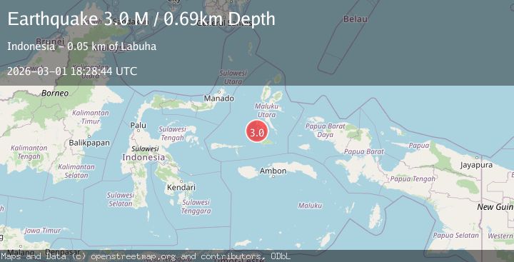 Map of Halmahera, Indonesia