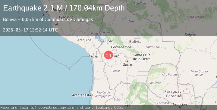 Map of Oruro, Bolivia