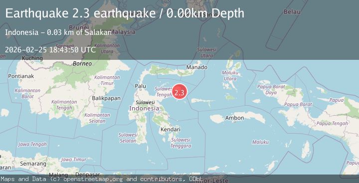 Map of Sulawesi, Indonesia