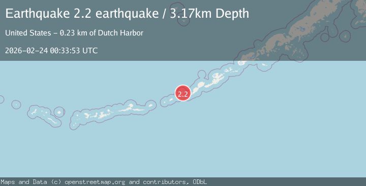 Map of Fox Islands, Aleutian Islands, Alaska