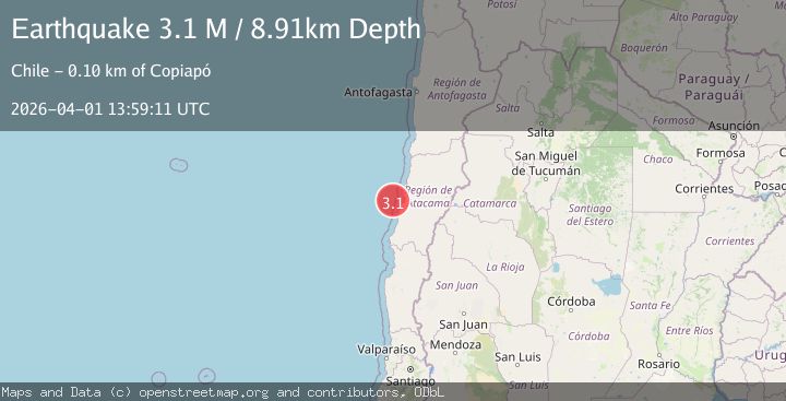 Map of offshore Atacama, Chile