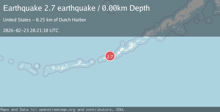 Map of Fox Islands, Aleutian Islands, Alaska