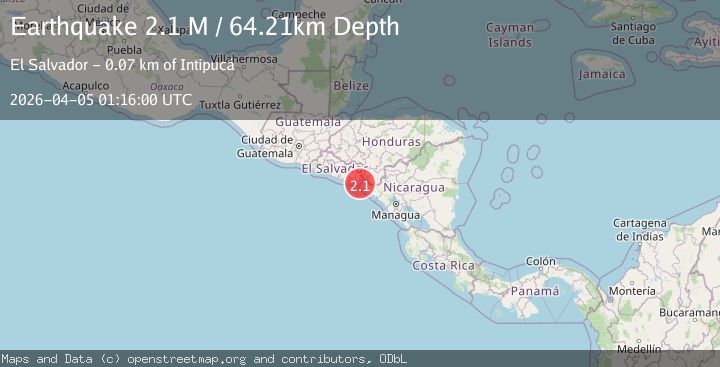 Map of offshore El Salvador