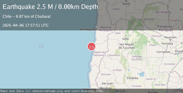 Map of offshore Atacama, Chile
