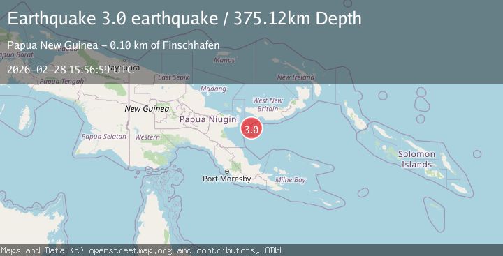 Map of New Britain region, Papua New Guinea