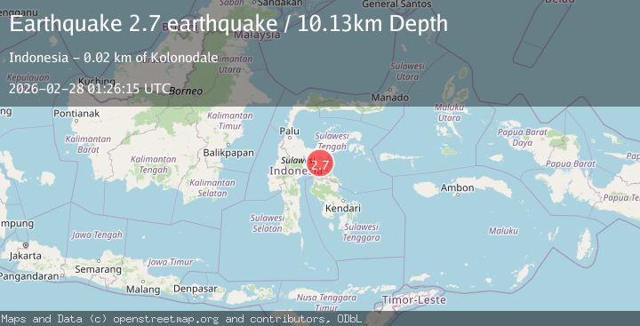Map of Sulawesi, Indonesia