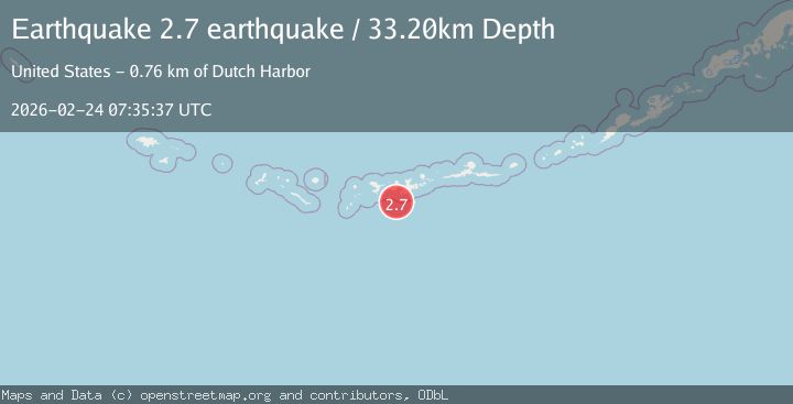 Map of Andreanof Islands, Aleutian Islands, Alaska