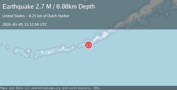 Map of Fox Islands, Aleutian Islands, Alaska