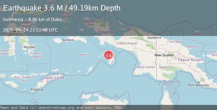 Map of Kepulauan Aru region, Indonesia