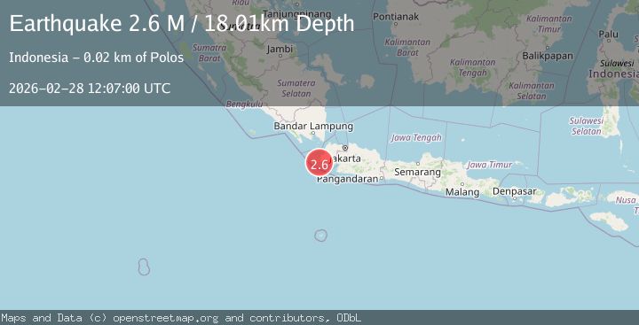 Map of Sunda Strait, Indonesia