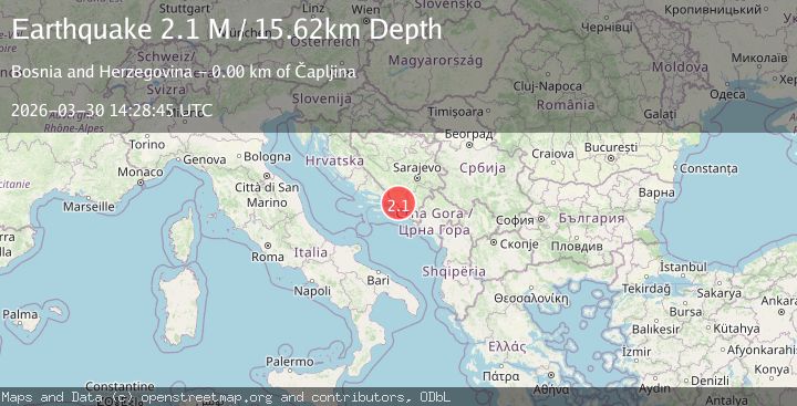 Map of Croatia-Bosnia and Herzegovina border region