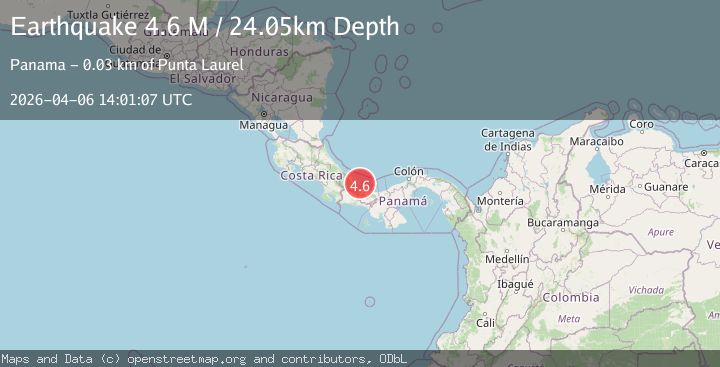 Map of Panama-Costa Rica border region