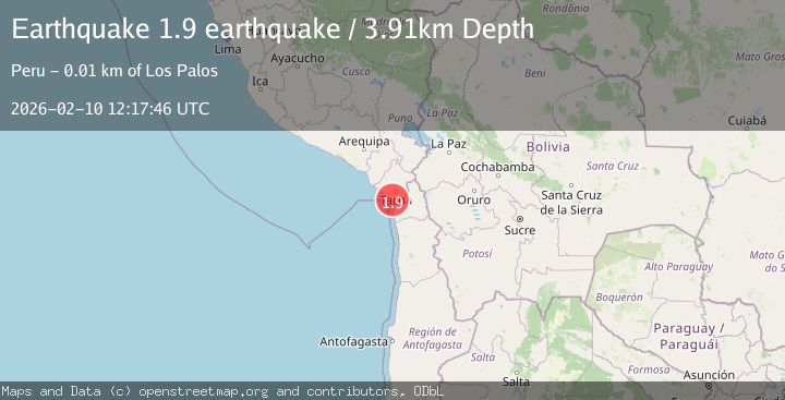 Map of near the coast of Tarapaca, Chile