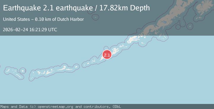 Map of Fox Islands, Aleutian Islands, Alaska