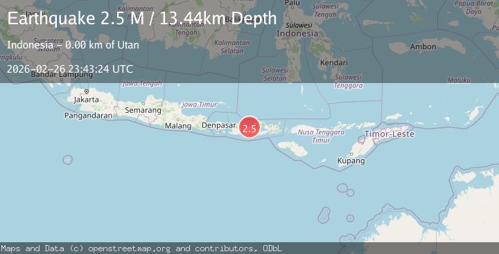 Map of Sumbawa region, Indonesia