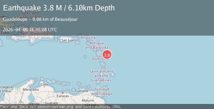 Map of Guadeloupe region, Leeward Islands